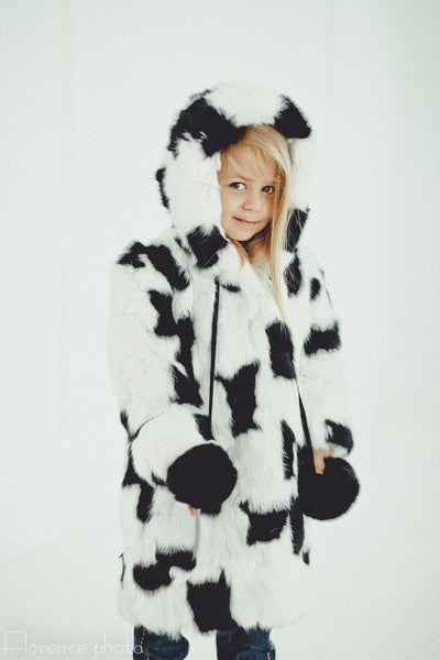 rabbit fur kids jacket