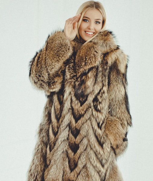 raccoon fur coat cheap