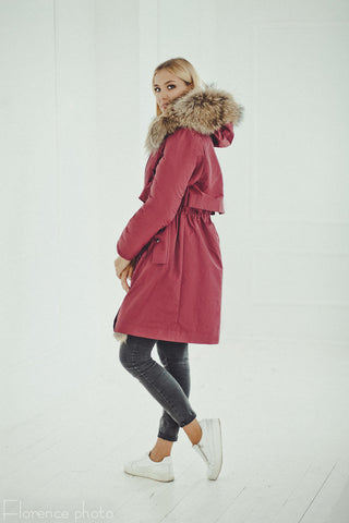 fur lined parka coat for sales