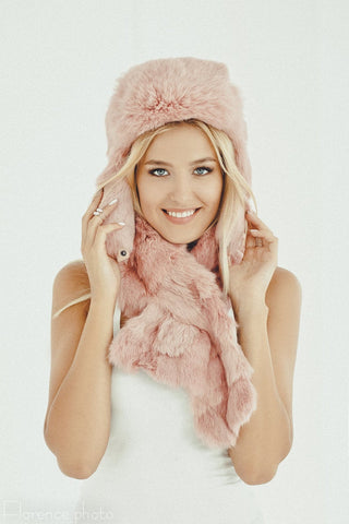 ladies pink fur hat