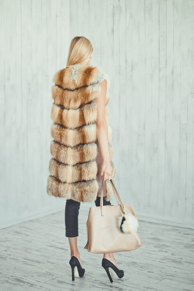 genuine fox fur vest for ladies
