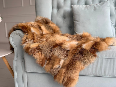 fox fur rug blanket