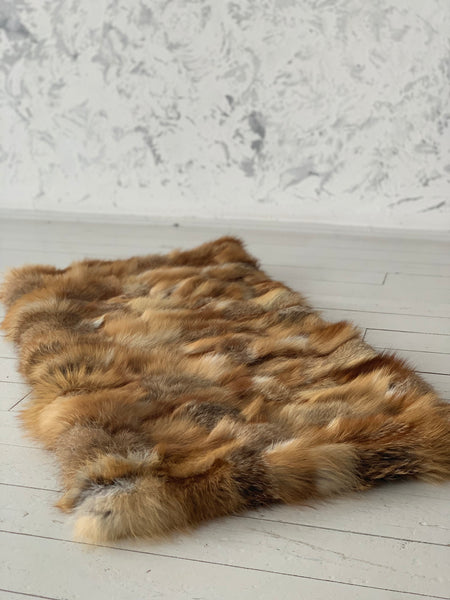 fox fur rug