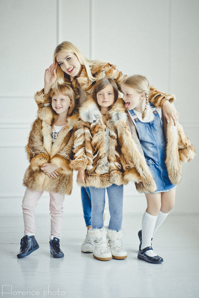 fox fur kids jacket