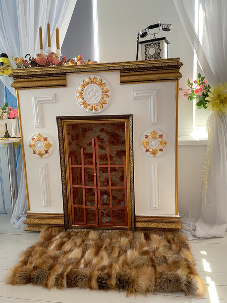 floor rug fox fur