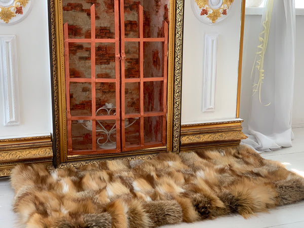blanket for floor in real fur cheap
