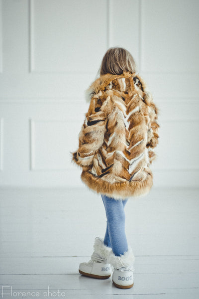 fox fur baby girl jacket