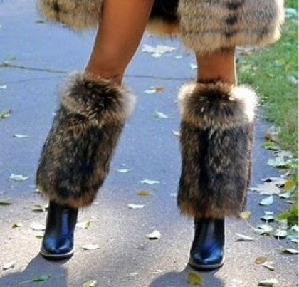 fur legwarmers womens