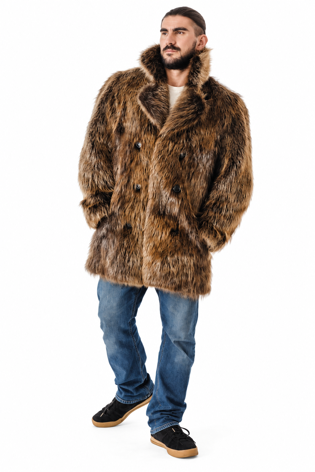 Brown Beaver Fur Coat