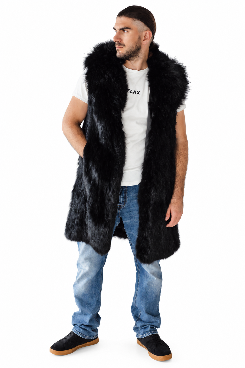 Black Fox Fur Vest