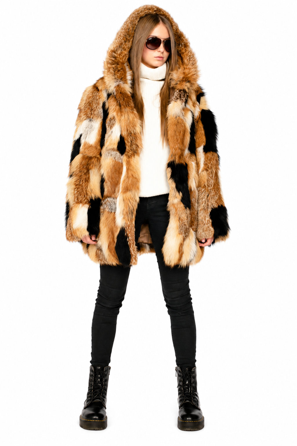 Fox Fur Hooded Jacket
