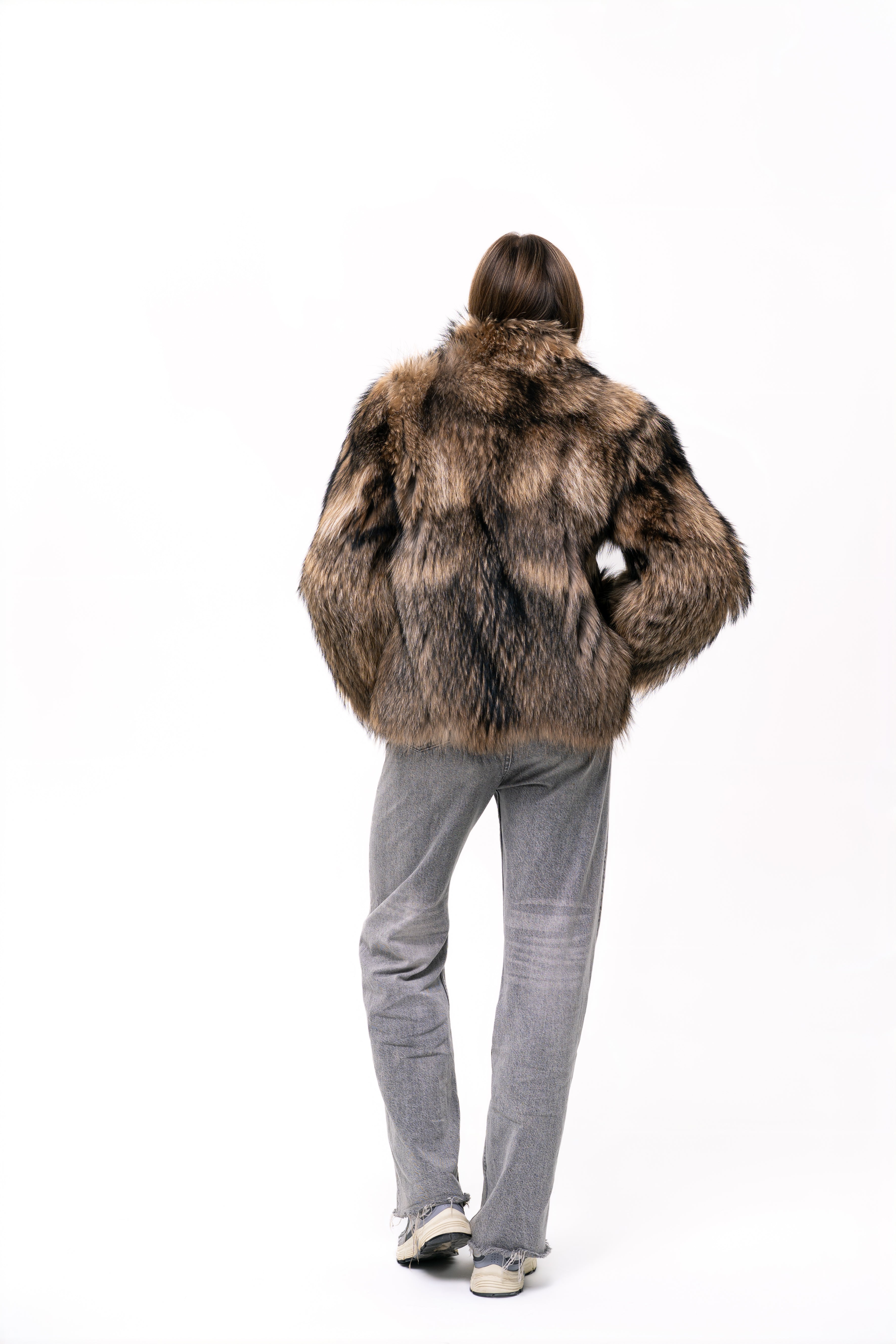 Short Raccoon Fur Jacket