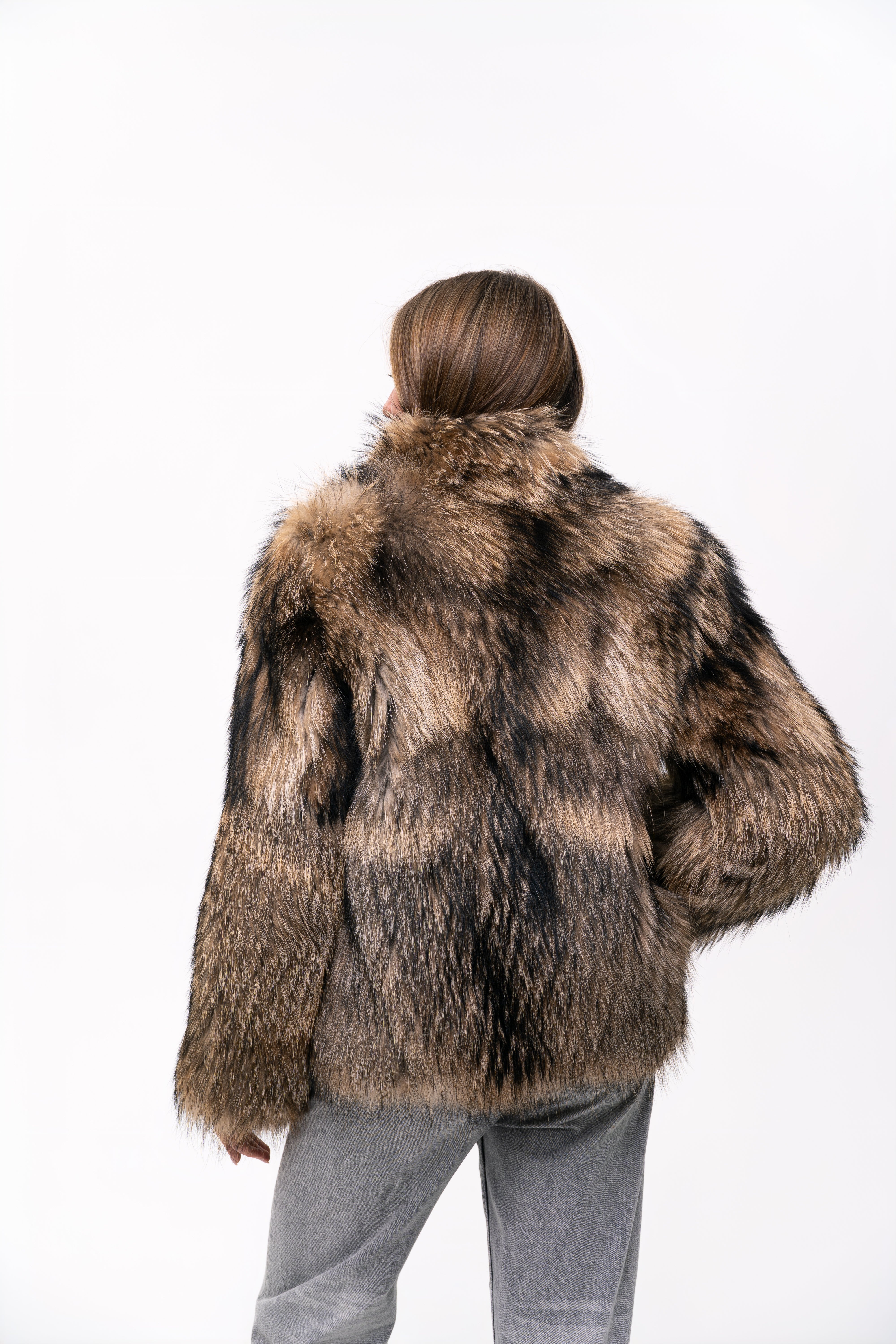 Short Raccoon Fur Jacket