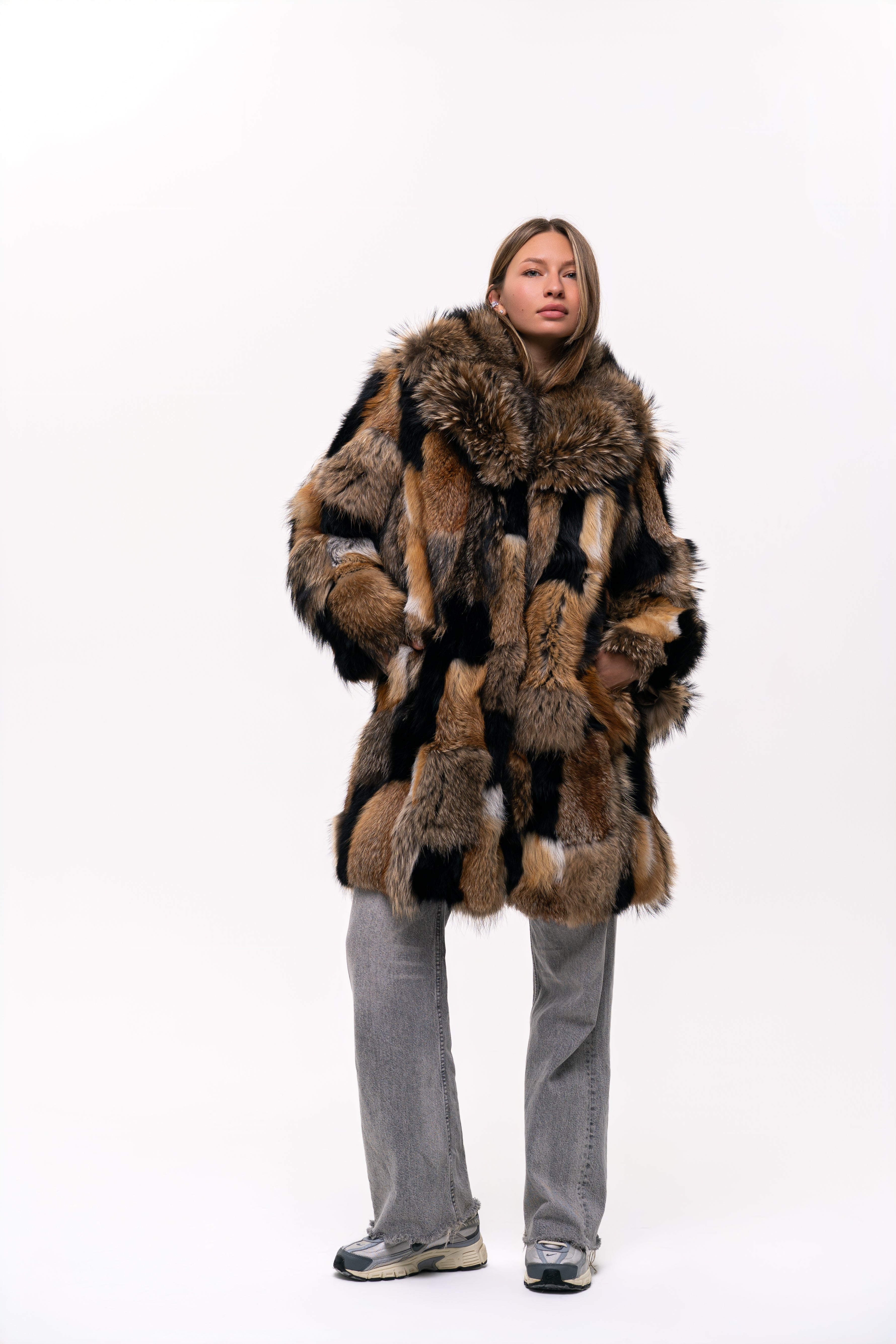 Raccoon and Fox Fur Coat