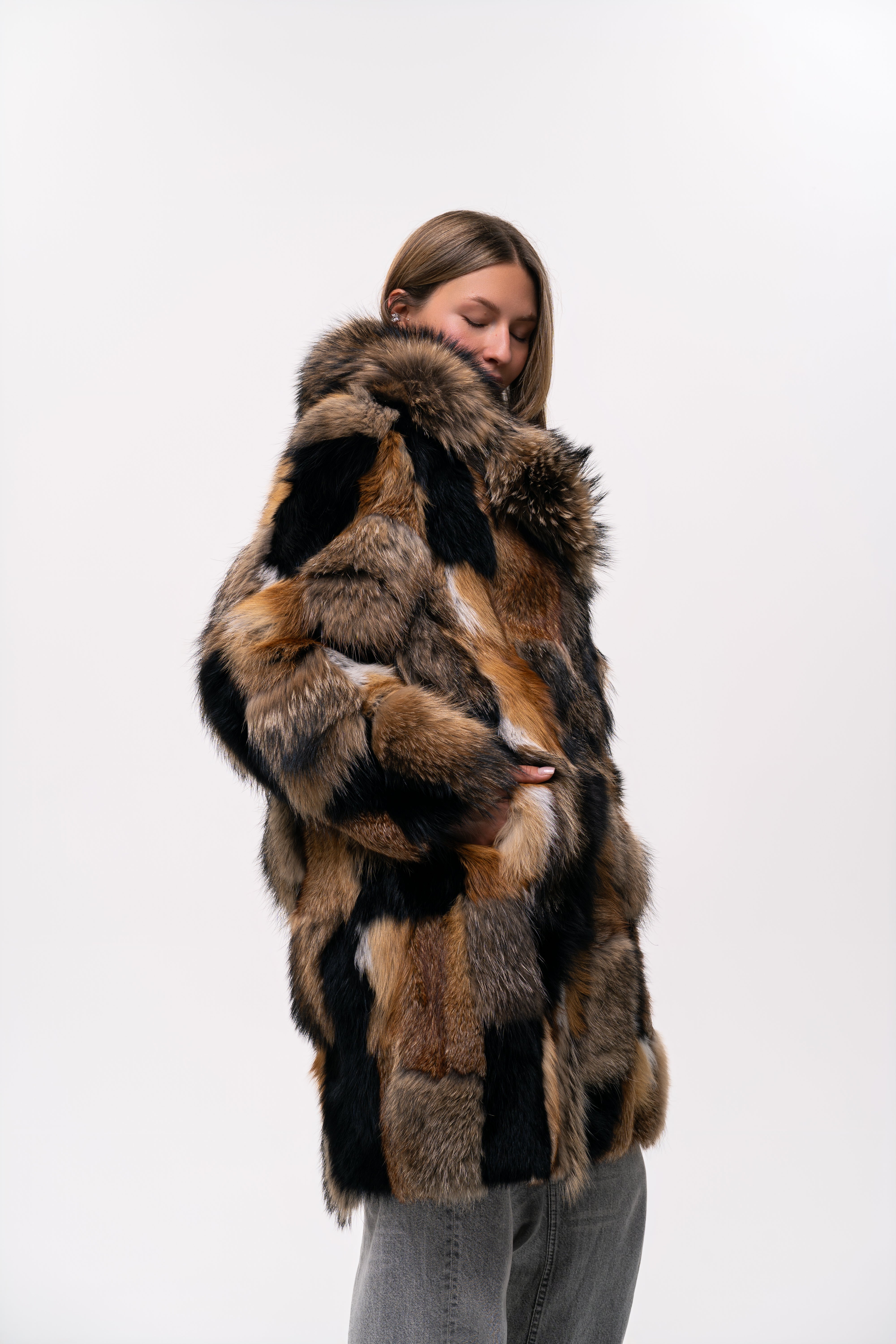 Raccoon and Fox Fur Coat