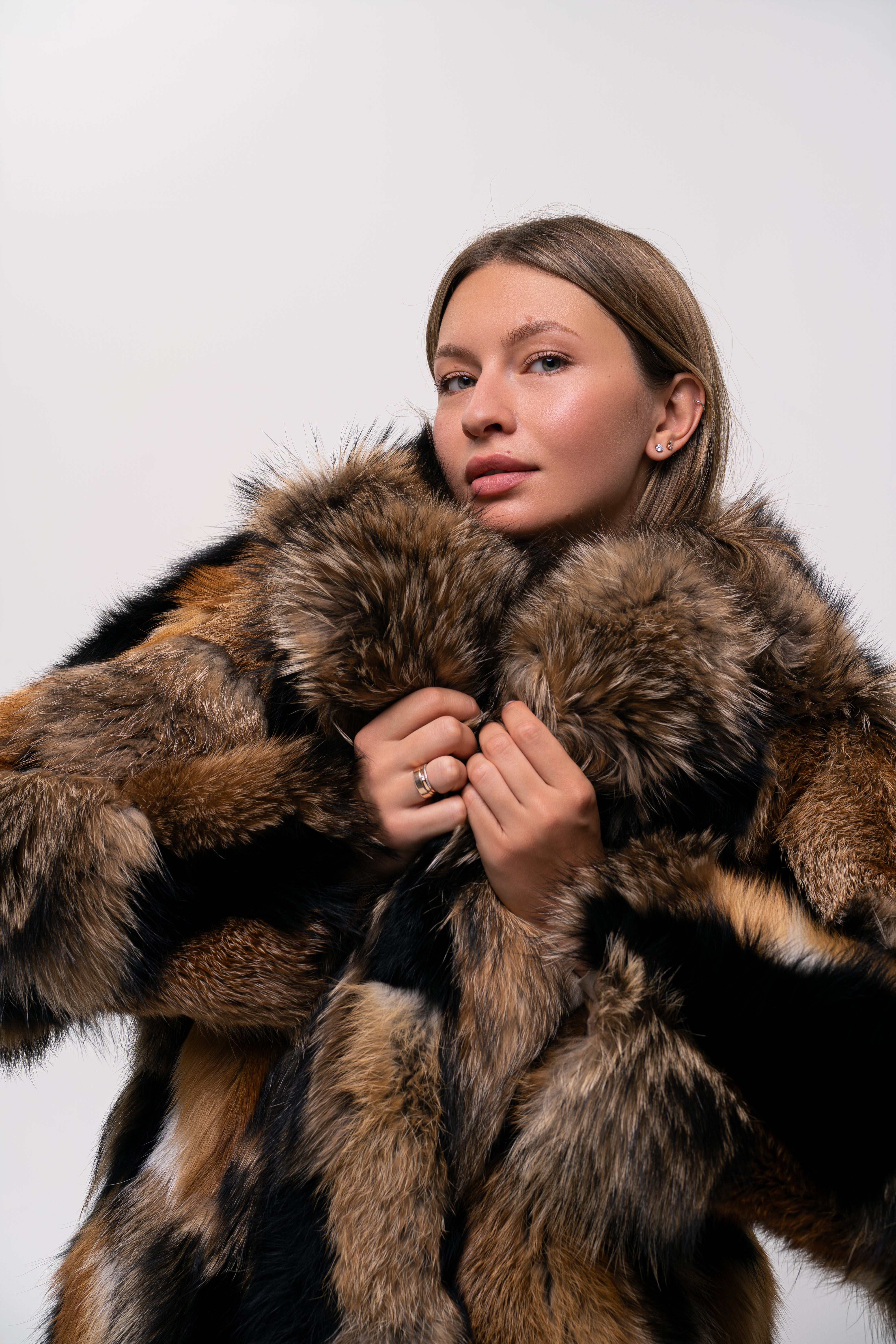 Raccoon and Fox Fur Coat