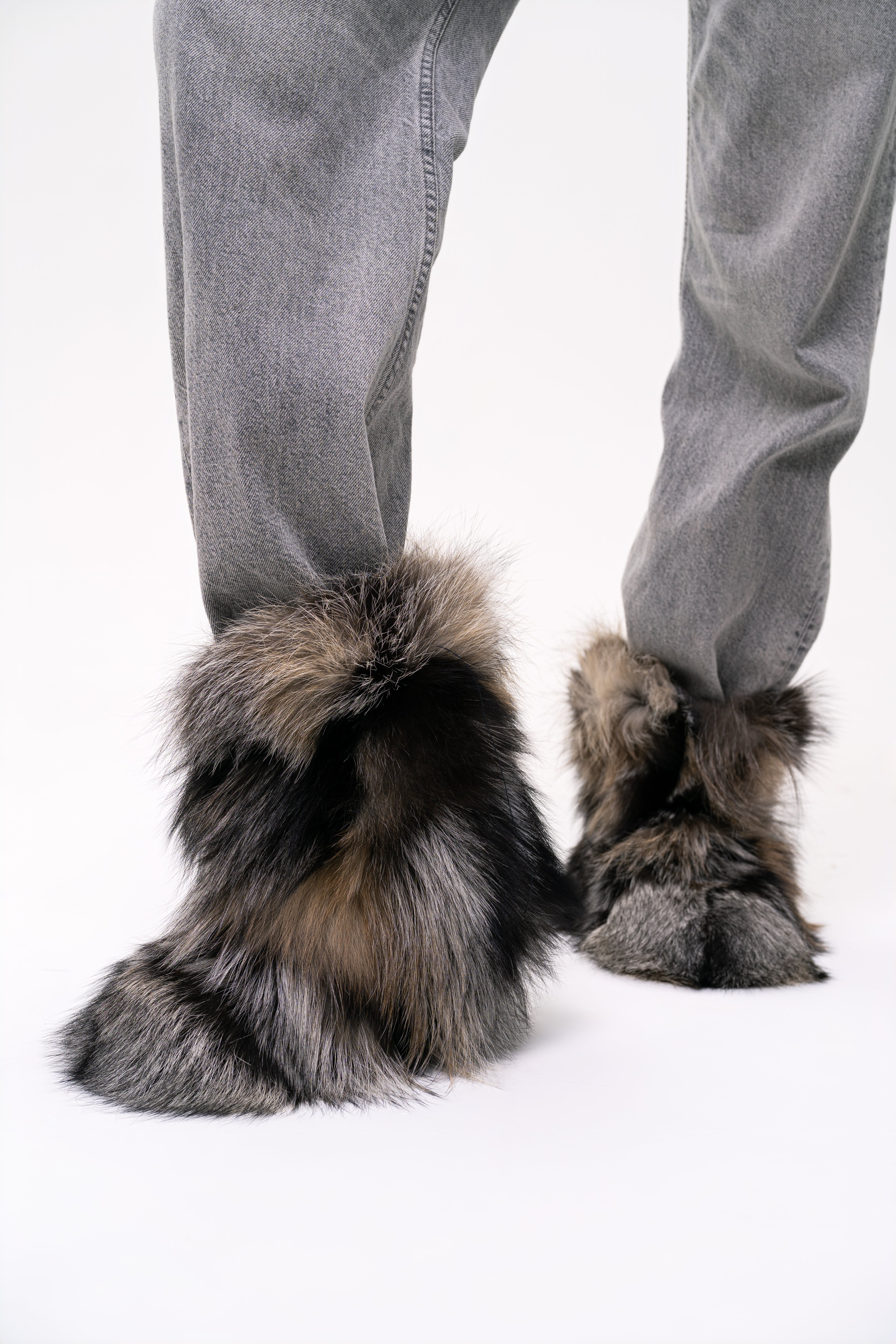 Silver Fox Fur Boots