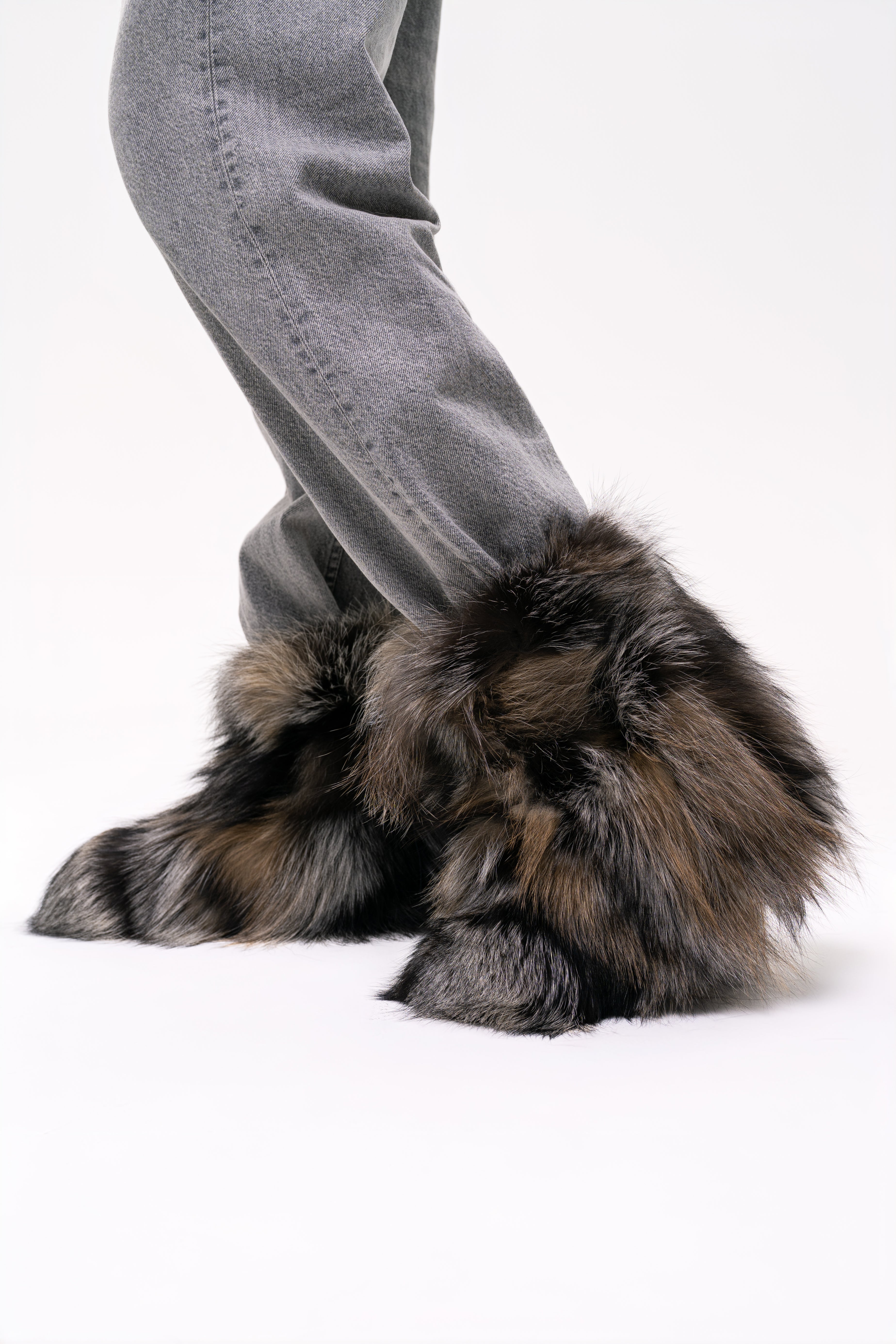 Silver Fox Fur Boots