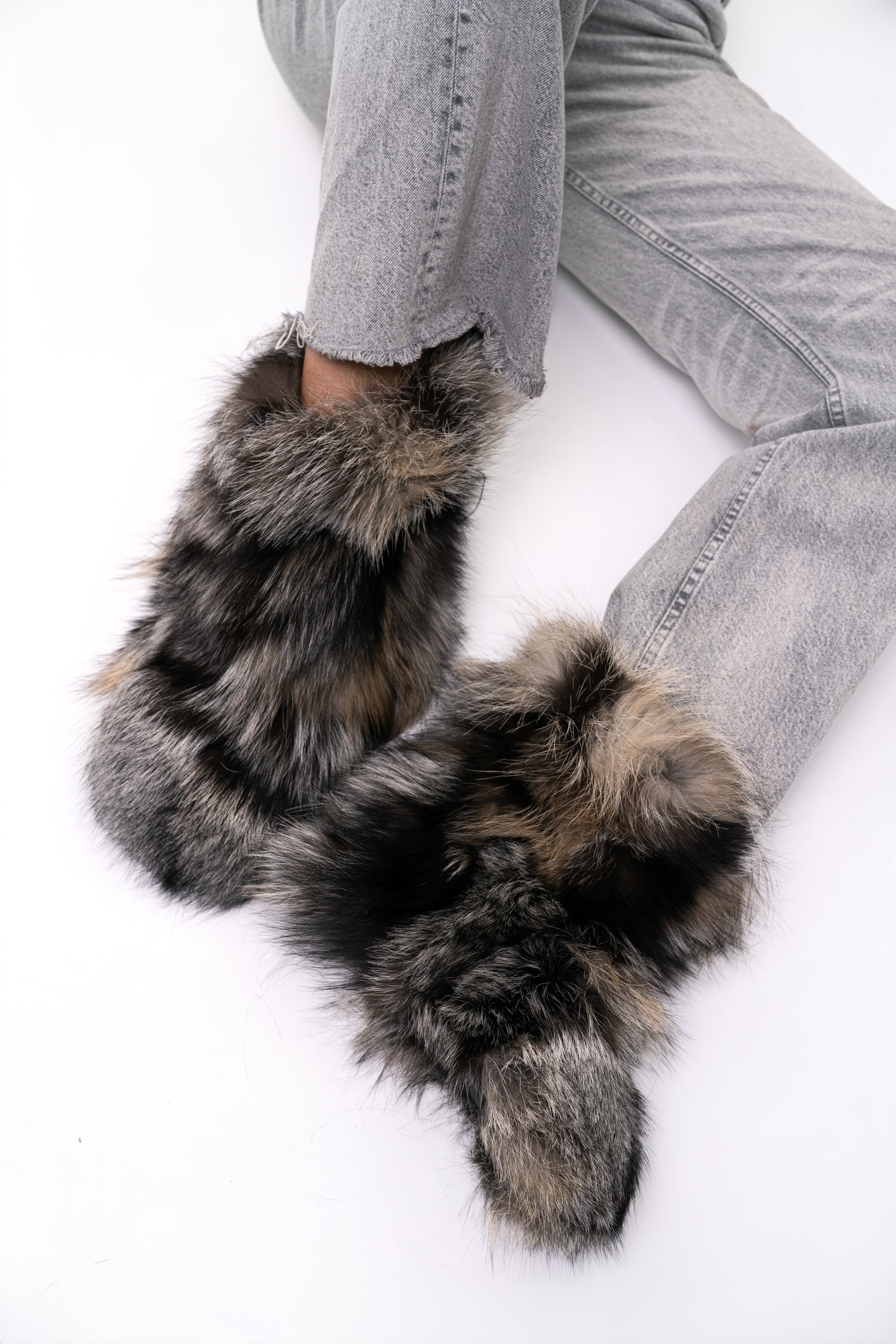 Silver Fox Fur Boots