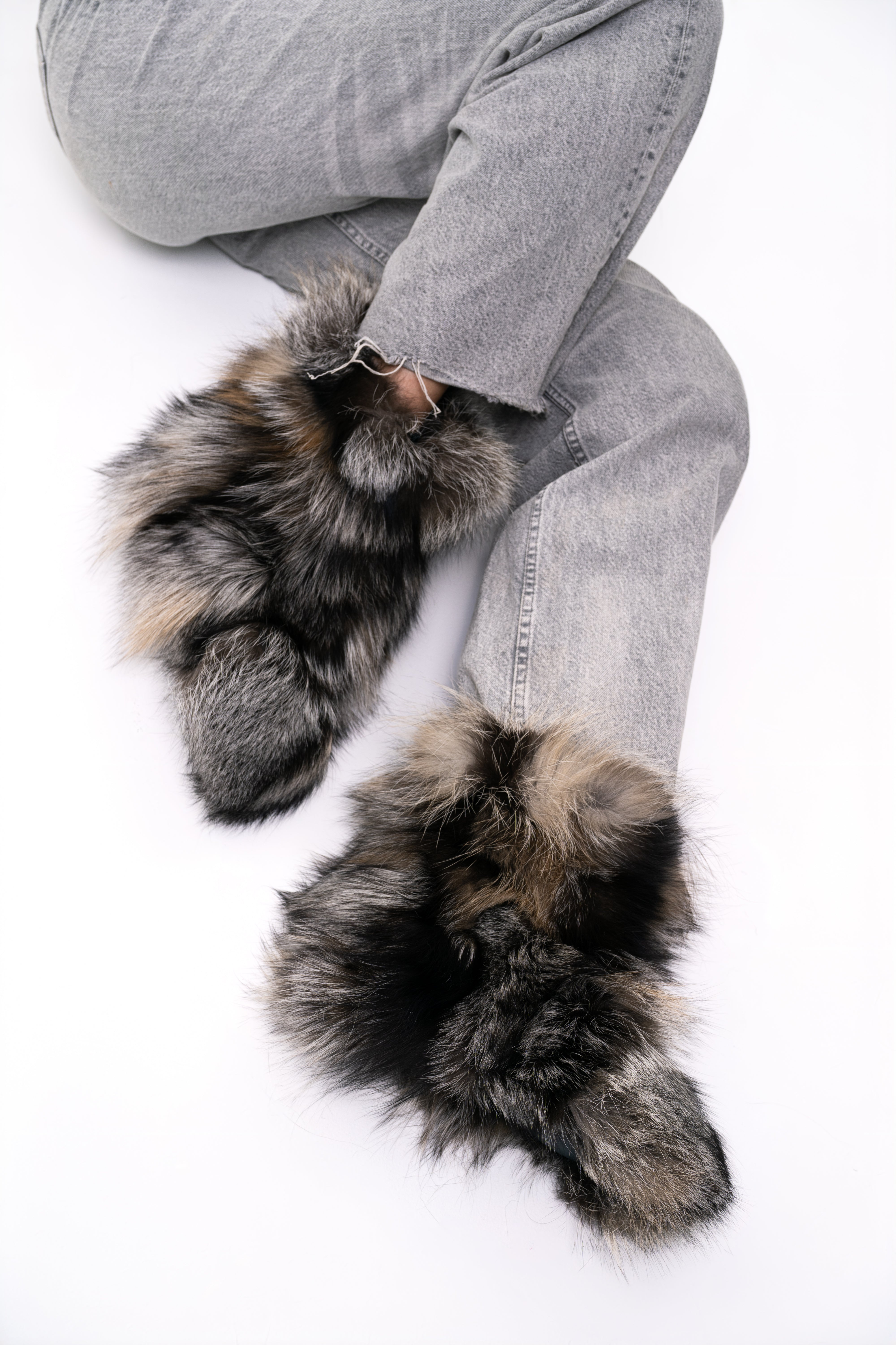 Silver Fox Fur Boots