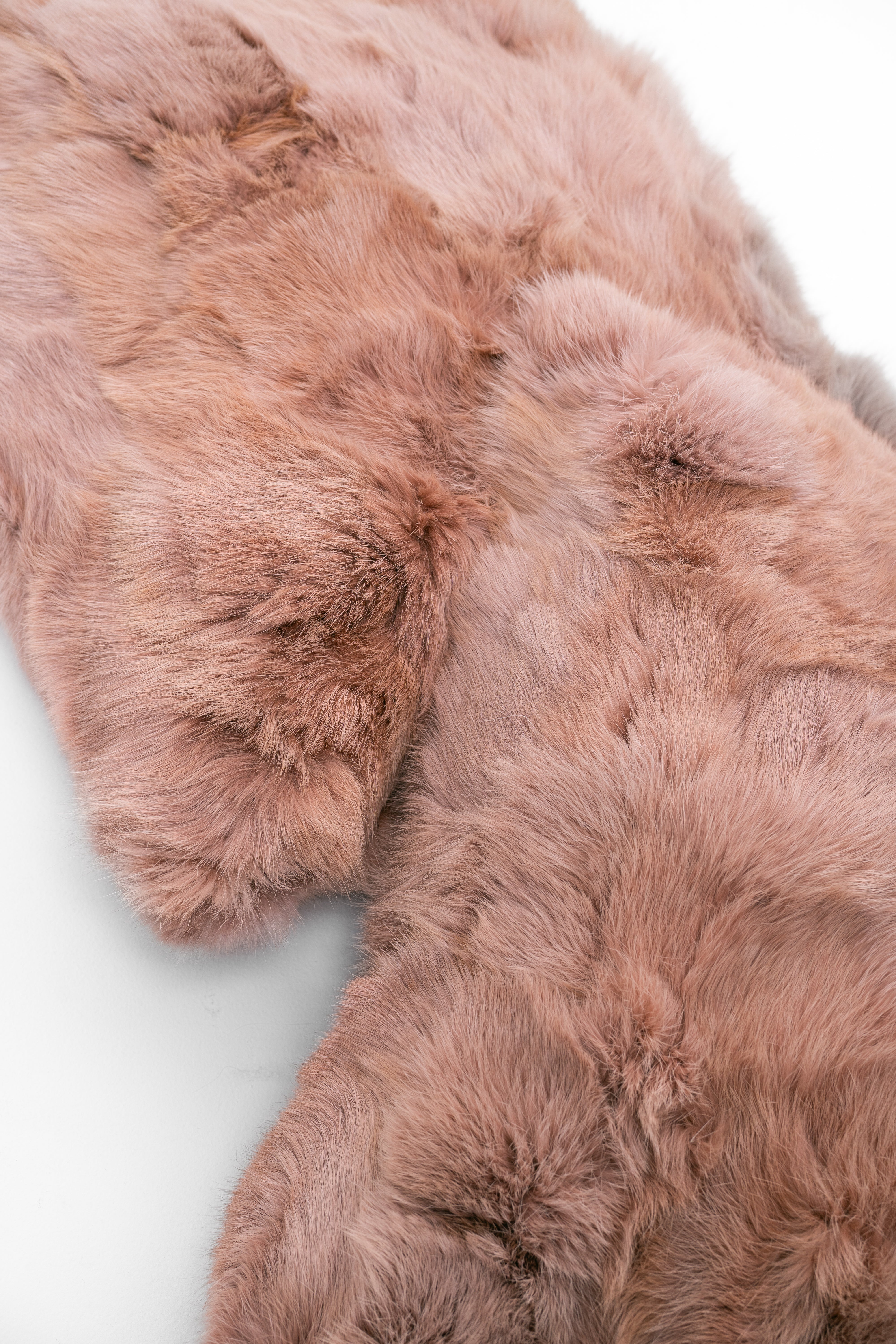 Set of 2 Pink Rabbit Fur Pillows