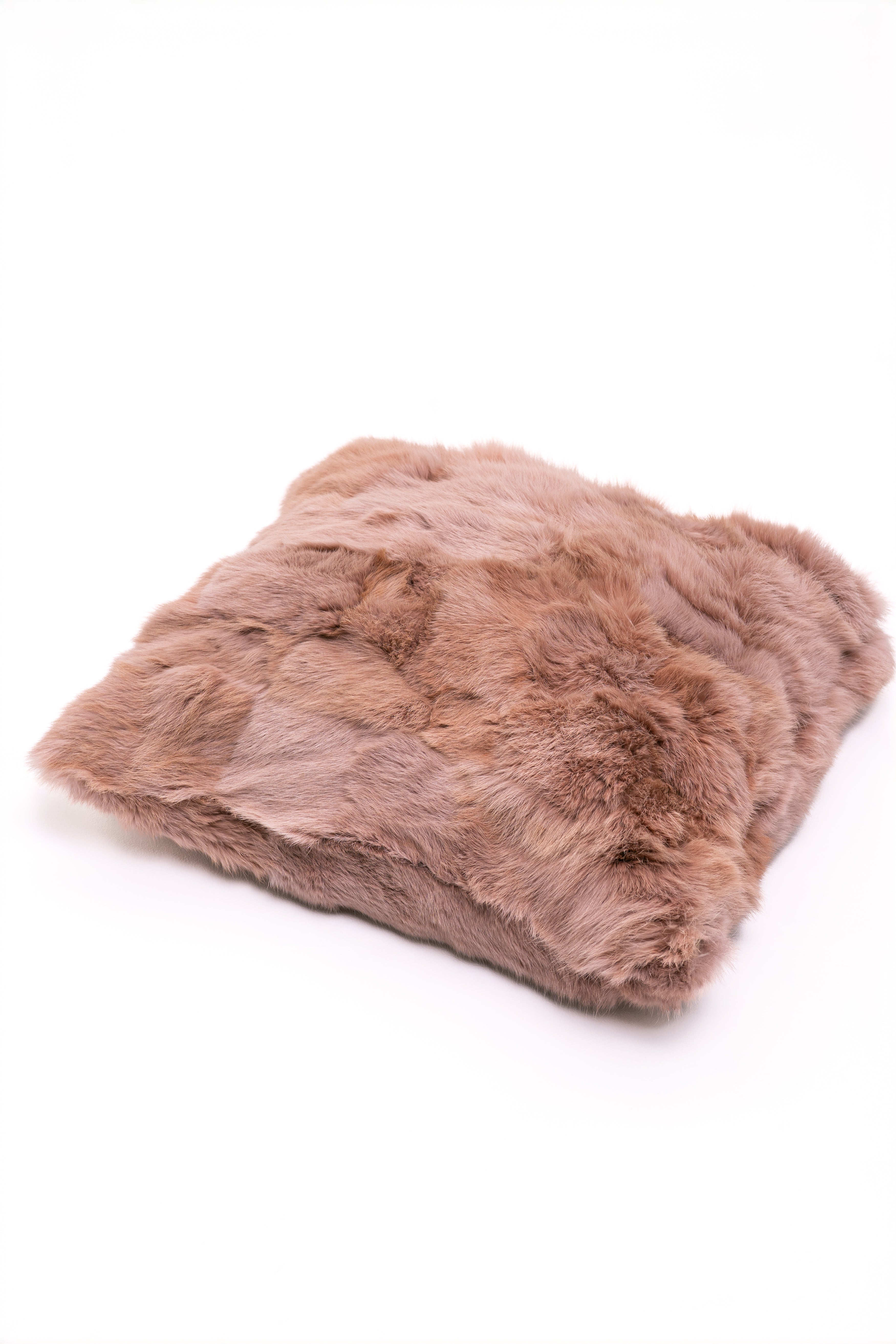 Set of 2 Pink Rabbit Fur Pillows