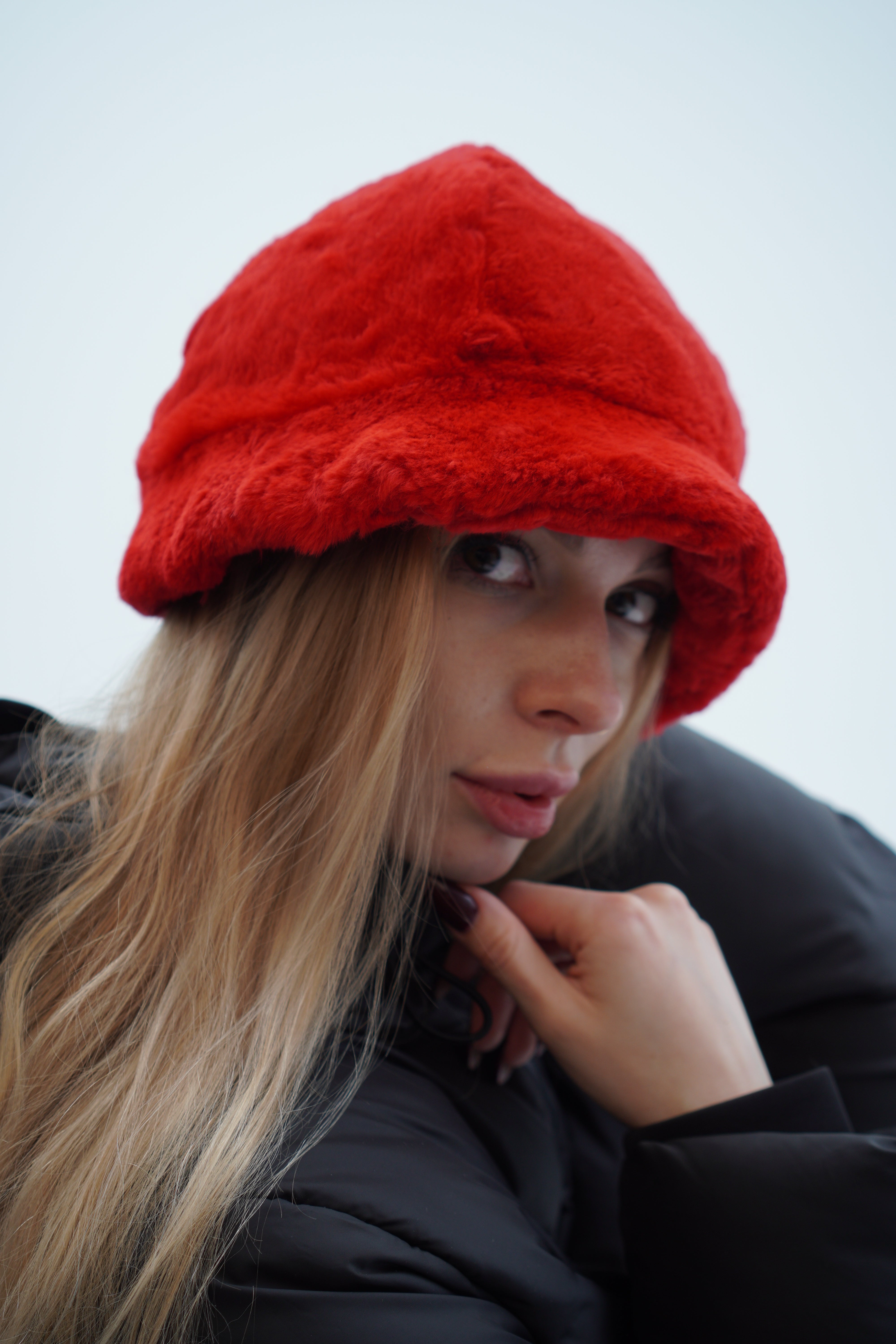 Pink Fur Bucket Hat