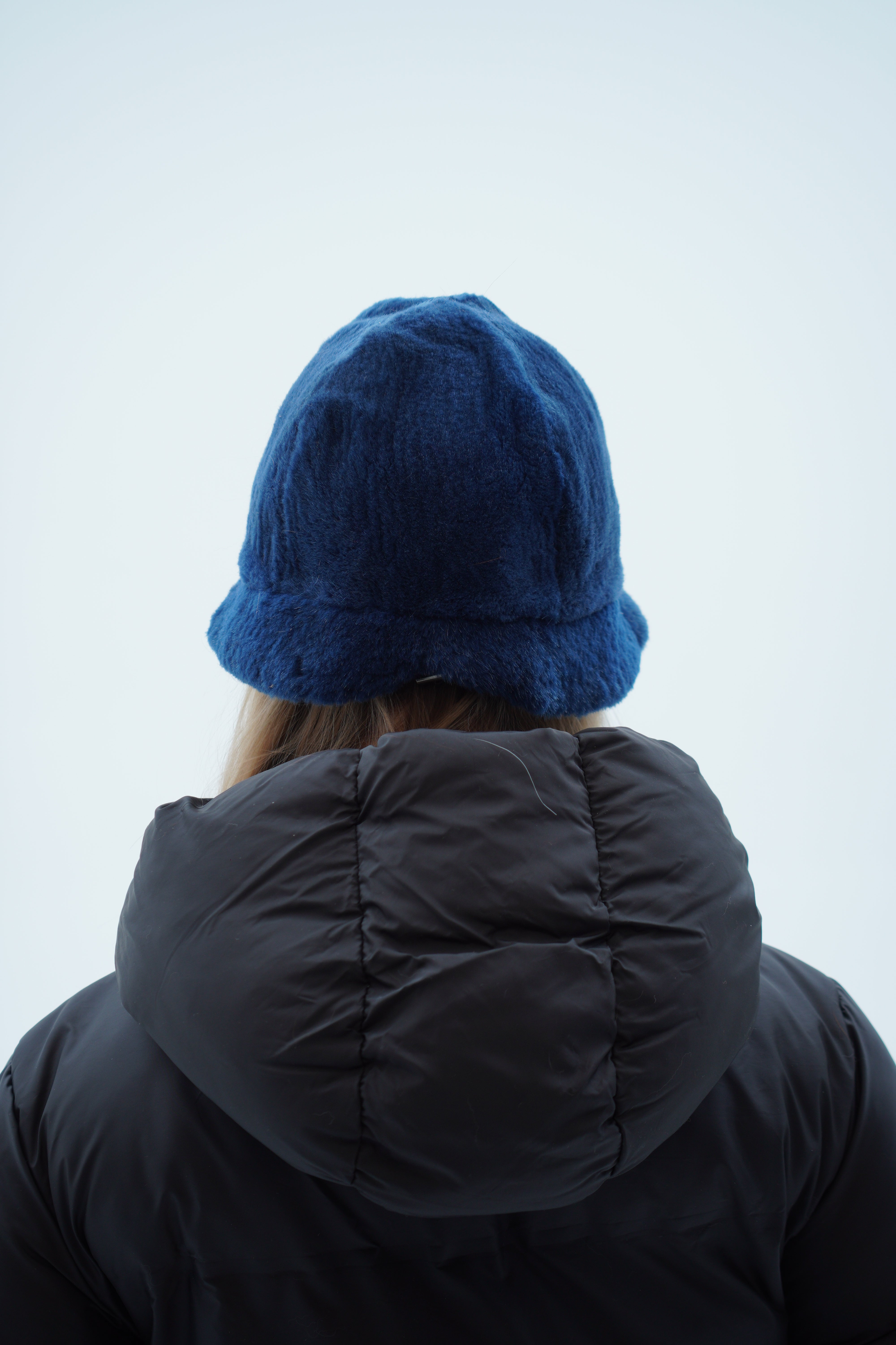 Black Fur Bucket Hat