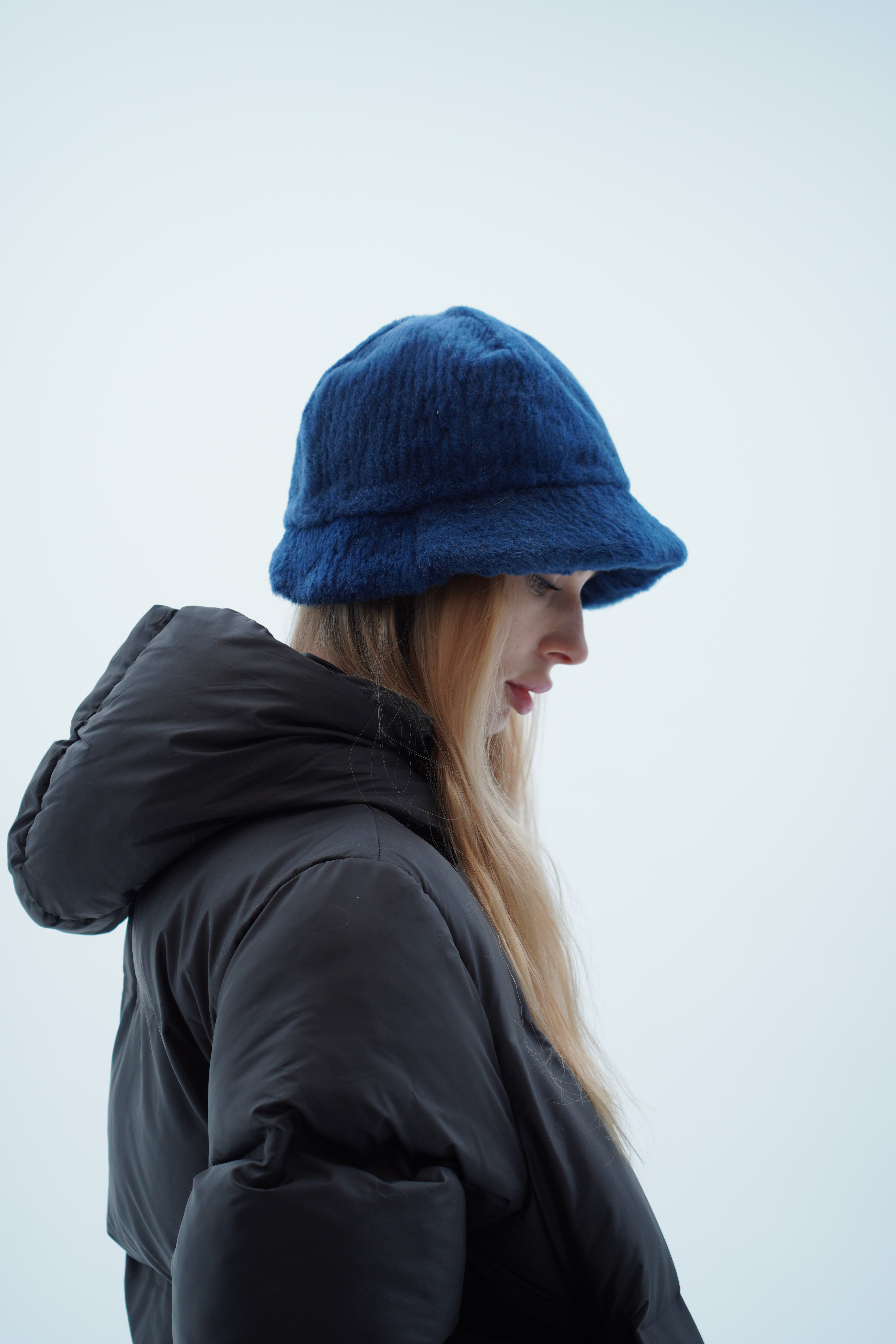 Black Fur Bucket Hat