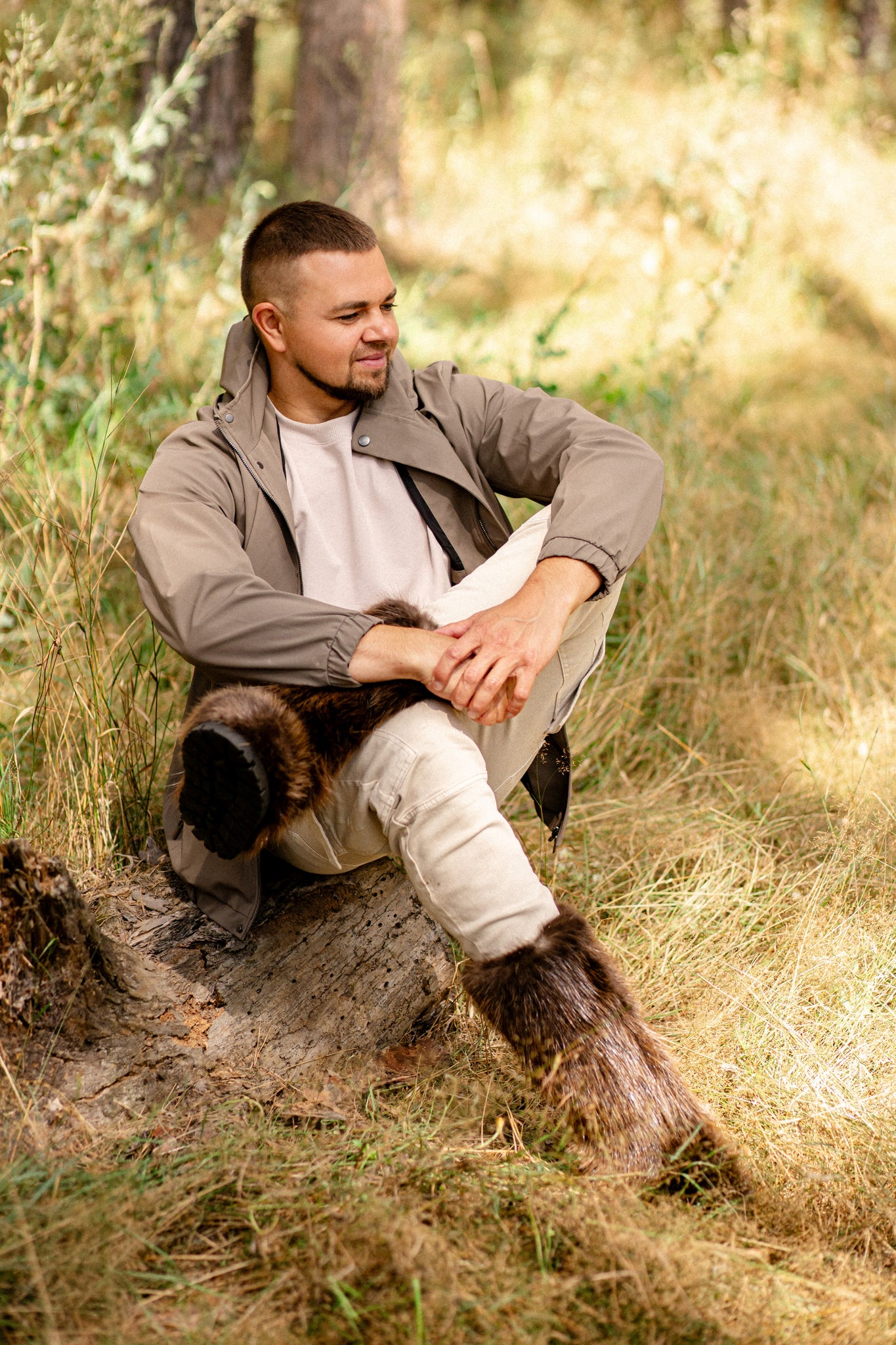 Brown Beaver Fur Boots - Outdoor