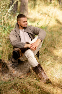 Brown Beaver Fur Boots - Outdoor