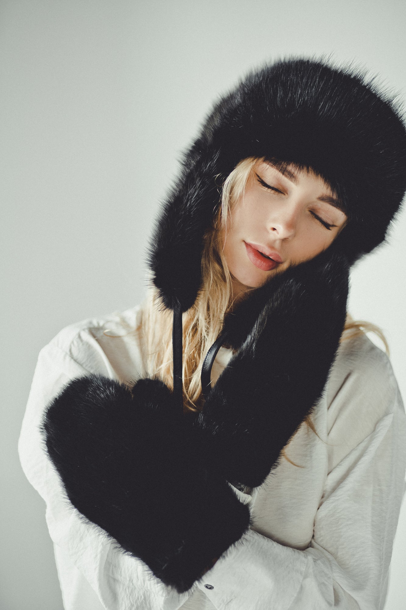 Black Nutria Fur Hat