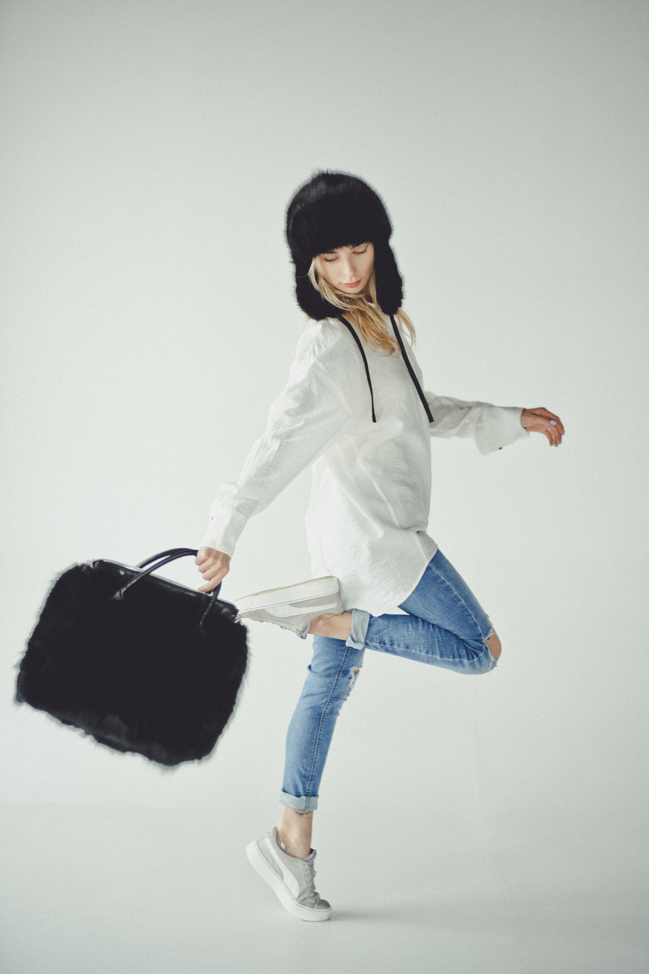 Black Nutria Fur Hat