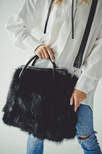 Black Fox Fur Bag