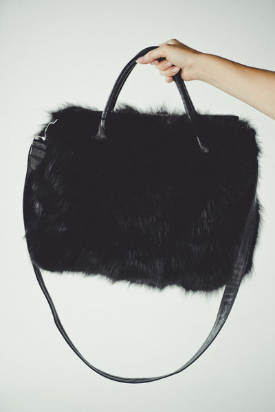 Black Fox Fur Bag