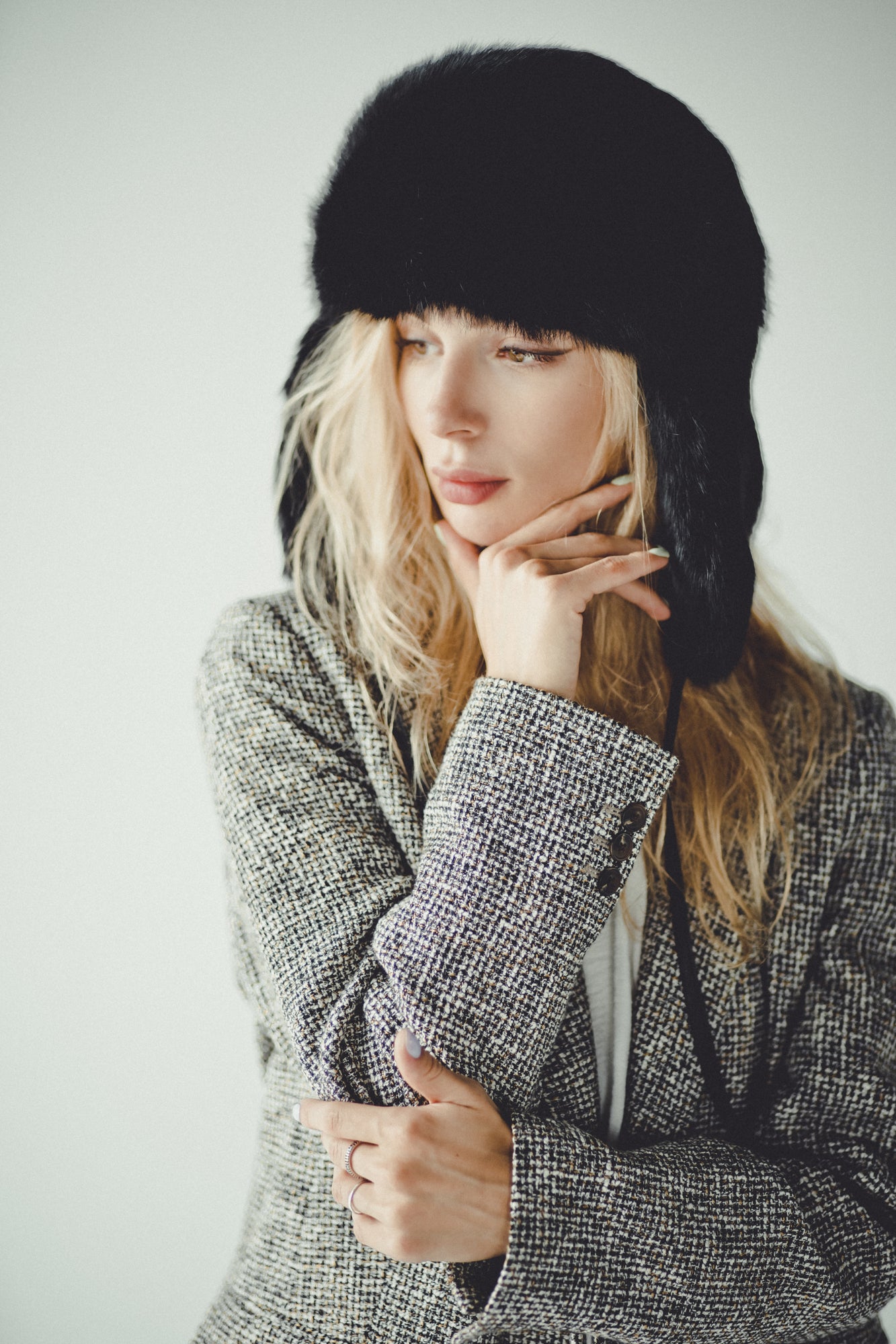 Black Nutria Fur Hat