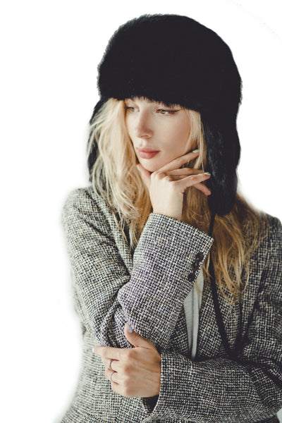 Pink Rabbit Fur Hat