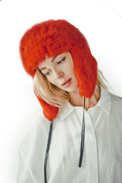 Pink Rabbit Fur Hat