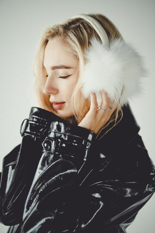 White Fox Fur Earmuffs