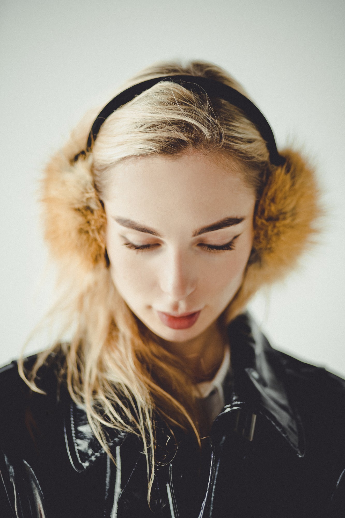 Black Fox Fur Earmuffs