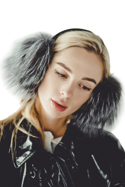 Silver Fox Fur Earmuffs