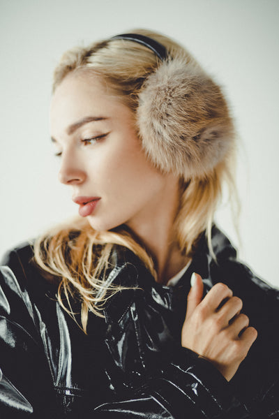 White Fox Fur Earmuffs