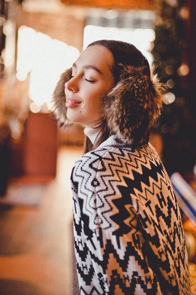 Raccoon Fur Earmuffs