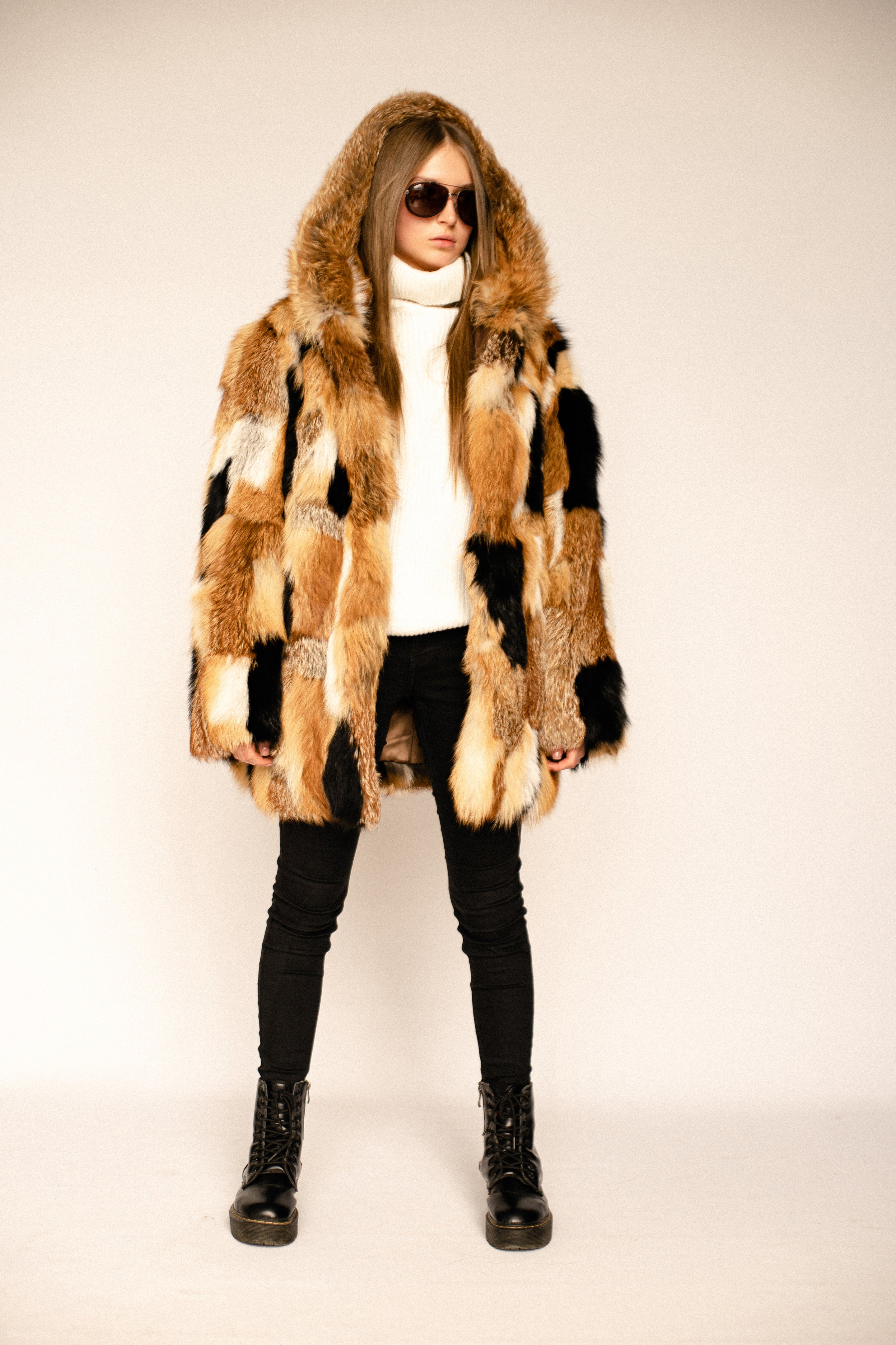 Fox Fur Hooded Jacket