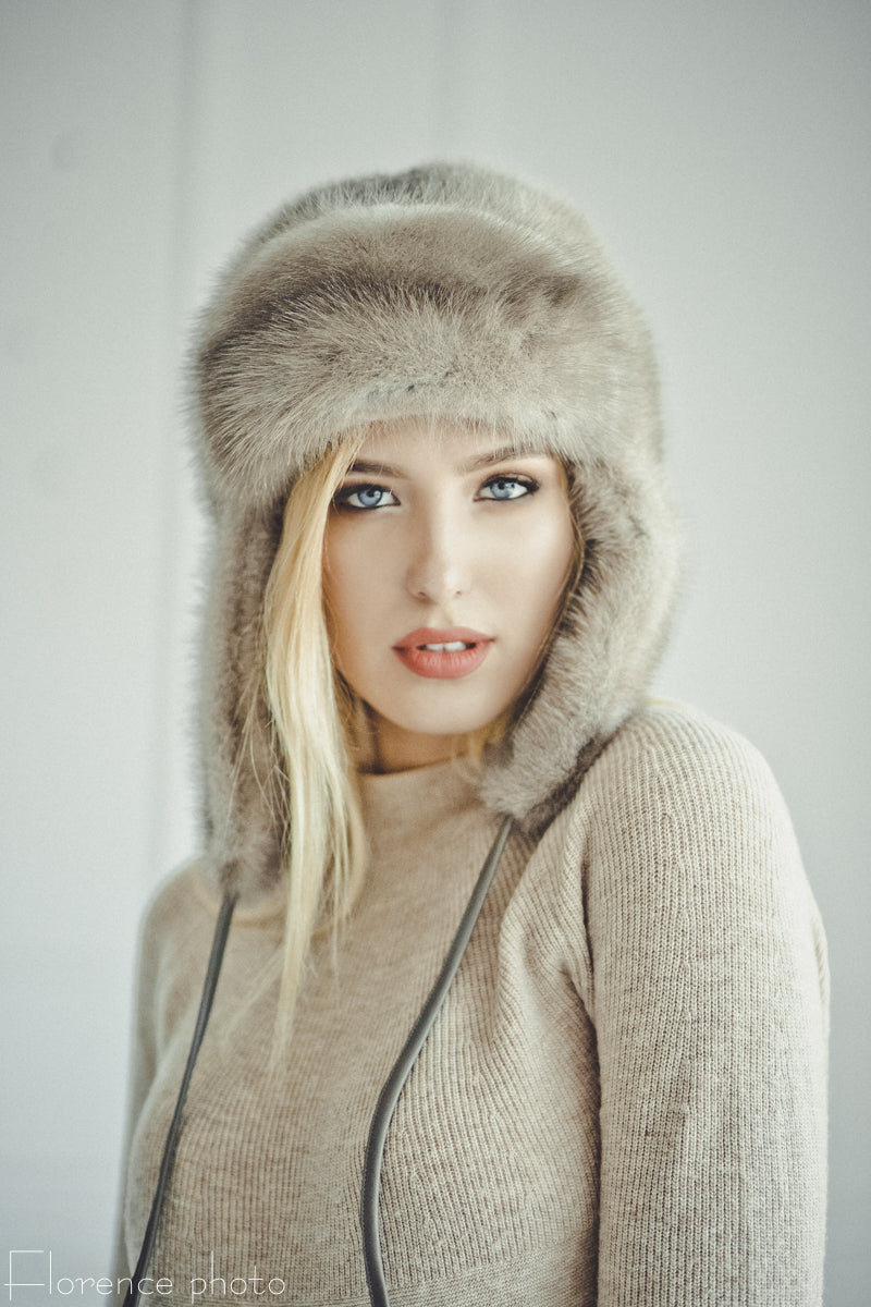 White Mink Fur Hat
