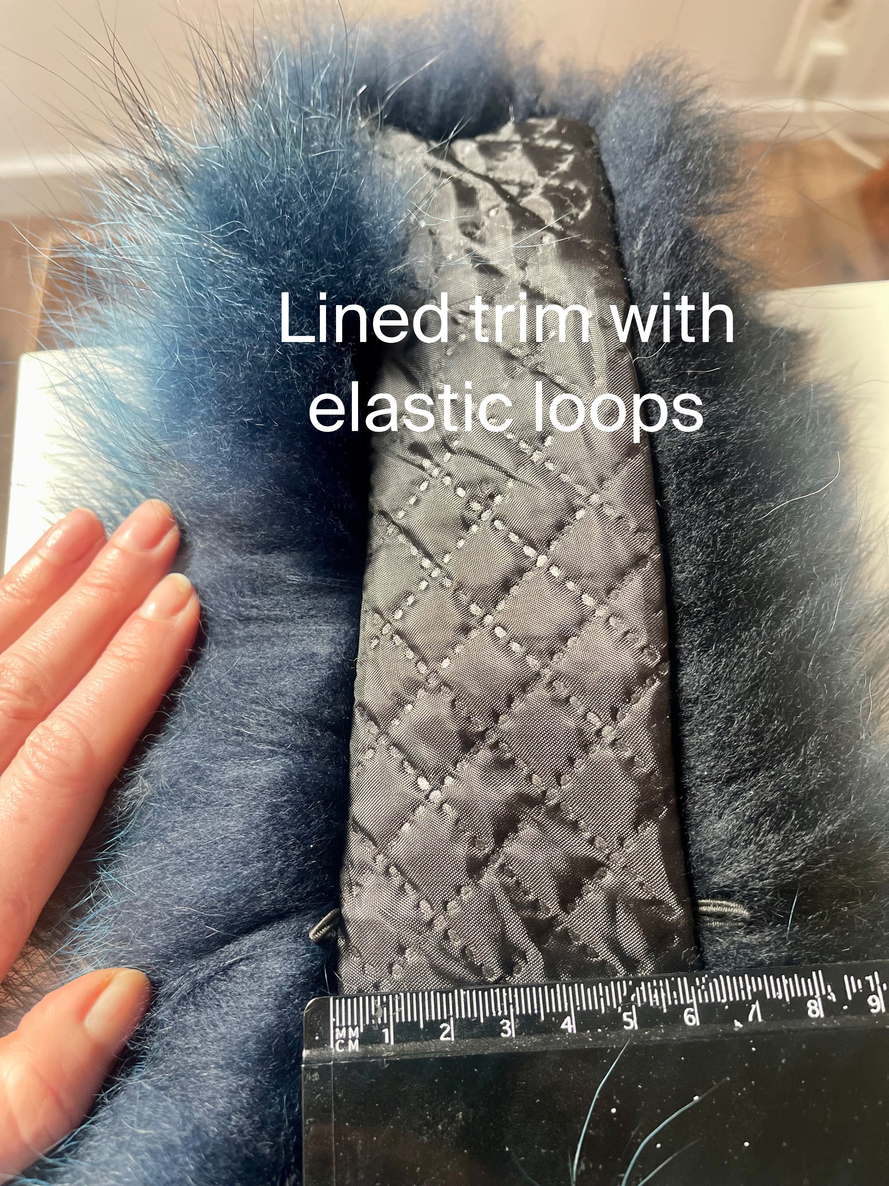 Green Raccoon Fur Trim