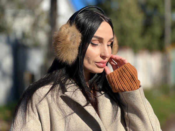 Brown Marten Fur Earmuffs