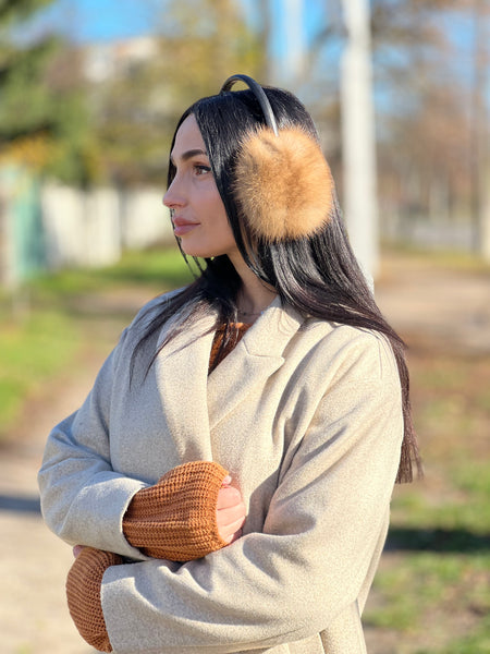 Silver Fox Fur Earmuffs