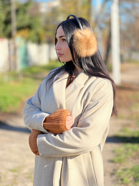 Brown Marten Fur Earmuffs