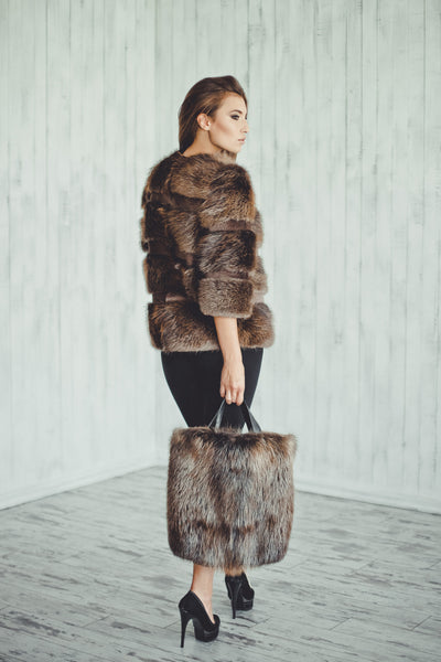 Brown Beaver Fur Jacket